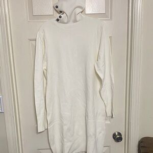 Chic Cream Turtleneck Dress